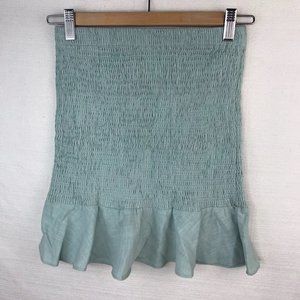 O.Vianca Blue Ruched Mini Skirt